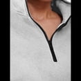 thumbnail image 4 of Conjuntos de Dos Piezas para Mujer: Jersey de Larga con Media Cremallera y Pantalón Deportivo Holgado con Bolsillos. Gris M, 4 of 8