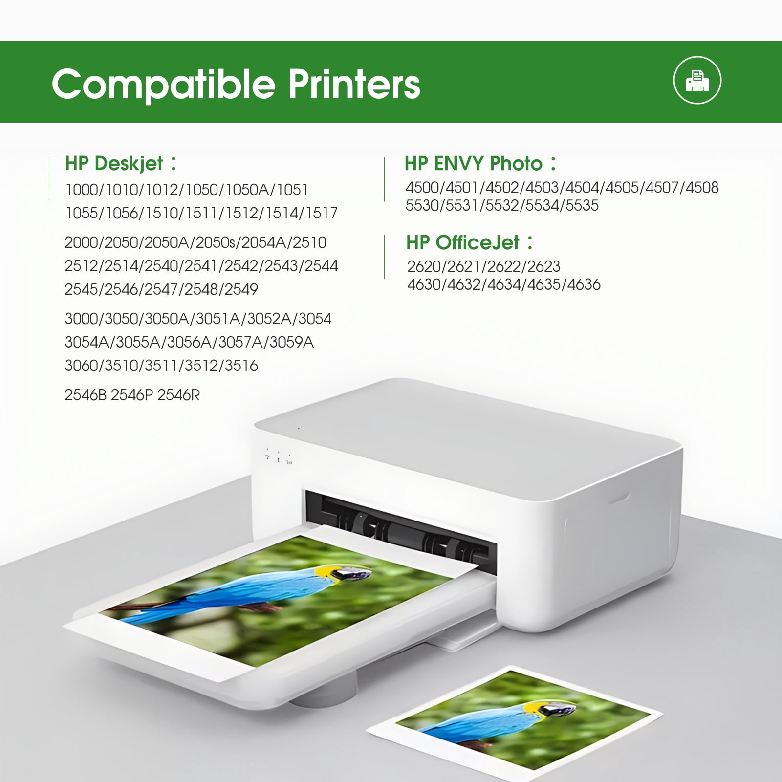 61 Black Ink Cartridge Compatible for HP 61 Ink Cartridges Ink 61XL for Envy 4500 5530 Printers (2 Black)