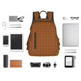 thumbnail image 4 of Disketp Black And Orange Houndstooth Mochila Ligera e Impermeable, Mochila de Día Resistente para Viajes, Senderismo y Uso Diario para Hombre y Mujer, 4 of 7