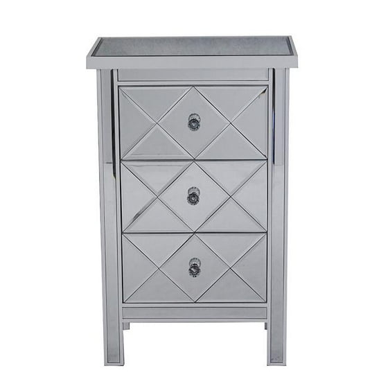 Emmy 3 Drawer Mirrored Accent Cabinet Antique White Com