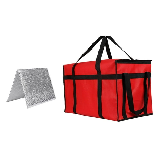 Bolsa Térmica para Entrega de Alimentos, Bolsa de Supermercado, Soporte Térmico, Calentador de Pizza con Base para Compras, Catering Profesional, rojo
