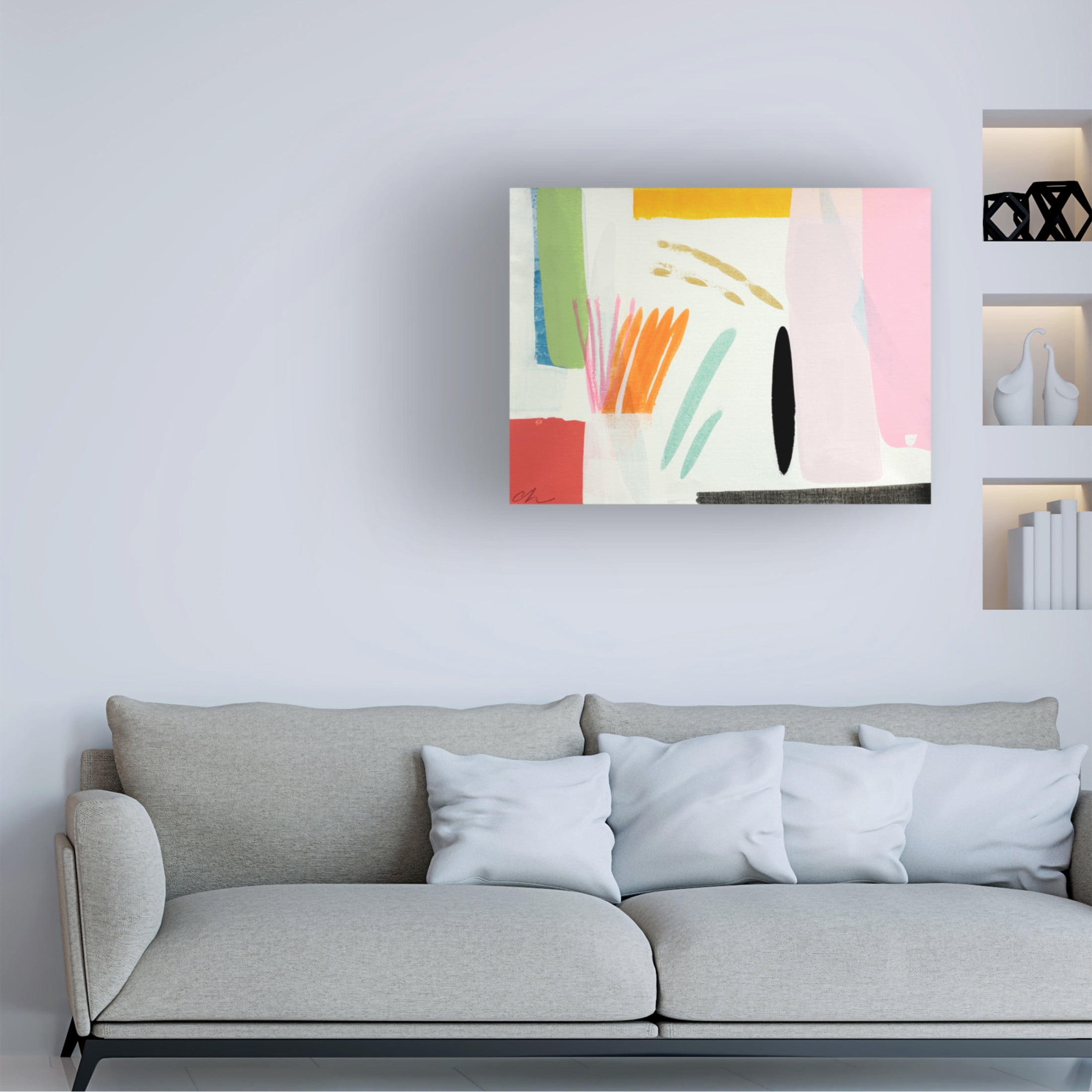 Canvas Wall Art - Cathe Hendrick 'Terrace' Wall Art for Living Room, Bedroom, or Office Décor by Trademark Fine Art - 47 x 35 Inches