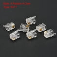 thumbnail image 3 of Telephone Modular Plug Male RJ11 Connector, Copper Core 4P4C Clear 100pcs, 3 of 5