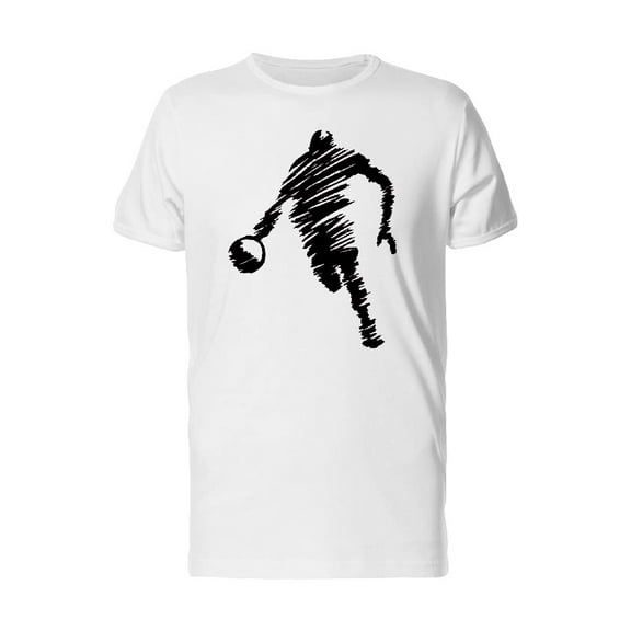 Smartprints Mens Graphic Tee - Sketch Of Basketball Player - Regular Fit 100% Cotton
