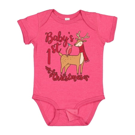 

Inktastic Baby s First Christmas Gift Baby Boy or Baby Girl Bodysuit