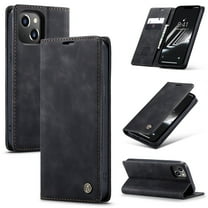 ELEHOLD Luxury Leather Wallet Case for iPhone 15 with Card Slots Money Pocket Kickstand Function Magnetic Closure Shockproof Anti-Scratch Purse Case for iPhone 15 6.1", Black