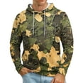 thumbnail image 2 of Dwelliawo Camo Hoodie for Men Fashion Fleece Maple Leaf Pullover Hoodies with Drawstring Drop Shoulder Hooded Sweatshirts Contrast Camo Trendy Hoodies Earthy Yellow M, 2 of 4