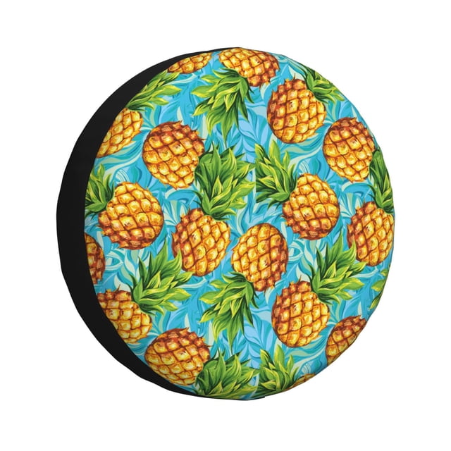 Fotbe Pineapple Funda de Llanta de Repuesto con Estampado, Engrosada, Ajuste Universal para Jeep, Remolque, RV, SUV, Camión-14 inch