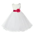 thumbnail image 3 of Ekidsbridal Satin Ivory Cherry Tulle Rattail Flower Girl Dress for Baptism Wedding Mini Bridal Gown 829T 4, 3 of 3