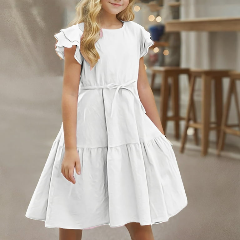 knee length dresses for ladies Azuma Mini White Linen Dress main image 0