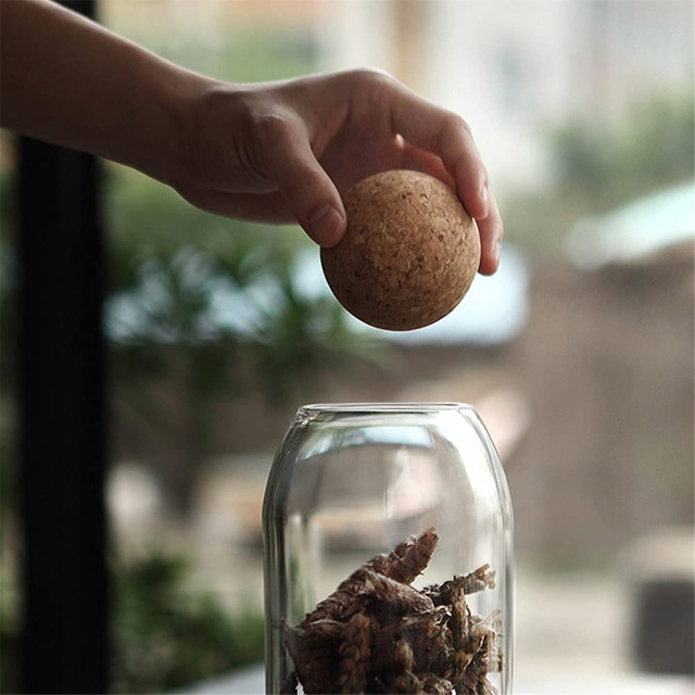 Wine Cork Ball, Wooden Cork Ball Stopper for Wine Decanter Carafe Bottle Replacement, Wine Cork Accessories