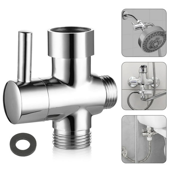 Shower Head Diverter Valve, G1/2 inch, Solid BrassShower Arm Diverter ValveFor Handheld Shower Heads and Fixed Nozzles, Universal Shower System Replacement Parts