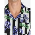 thumbnail image 3 of Beetlejuice, Mens Graphic Print Rayon Shirt, Stripe Pattern, Sizes XS-3XL, 3 of 5