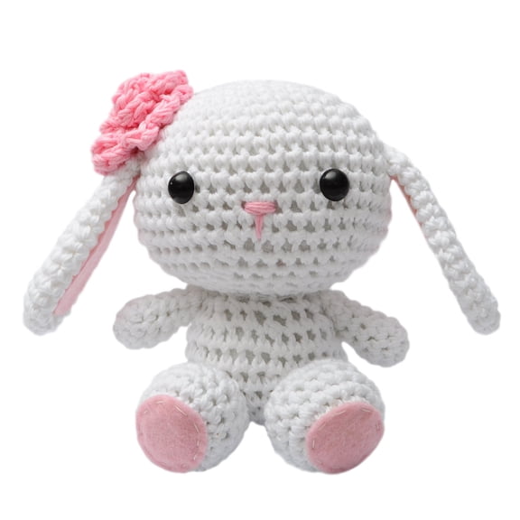 White Bunnies Handmade Amigurumi Stuffed Toy Knit Crochet Doll VAC