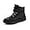 Black, variant on Boys Girls Barefoot Winter Boots with Wide Toe Box Slip Resistant Waterproof Zero Drop Sole Minimalist Ankle Winter Snow Boots for Toddler/Little Kids/Big Kids