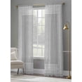 thumbnail image 4 of Grey Abstract Art Sheer Curtains for Living Room Bedroom, Vintage Linen Greek Key Geometric Light Filtering Sheer Curtains, Rod Pocket Voile Window Drapes, 2 Panels Set 52"x 108", 4 of 7