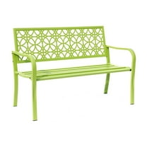 Hi-Line Gifts Steel Outdoor Garden Bench - 50" - Green