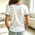 thumbnail image 5 of Women's 9/11 Never Forget Memorial V-Neck Short Sleeve T-Shirt American Flag Patriotic Remembrance Top White XXL, 5 of 5