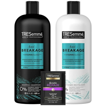TRESemmé Shampoo & Conditioner, Anti-Breakage   Keratin Mask – Strengthening Products for Dry, Damaged Hair