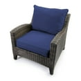 thumbnail image 2 of Jordan Manufacturing Sunbrella 46.5" x 24" Echo Midnight Blue Solid Rectangular Outdoor Deep Seat Chair Cushion Set with Welt, 2 of 9