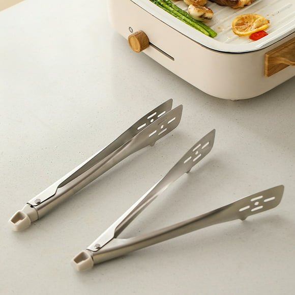 Stainless Steel Food Tongs With Comfortable Grip Extended Handle Lock Mechanism Easy To Clean Hygienic For Frying Grilling And Serving
