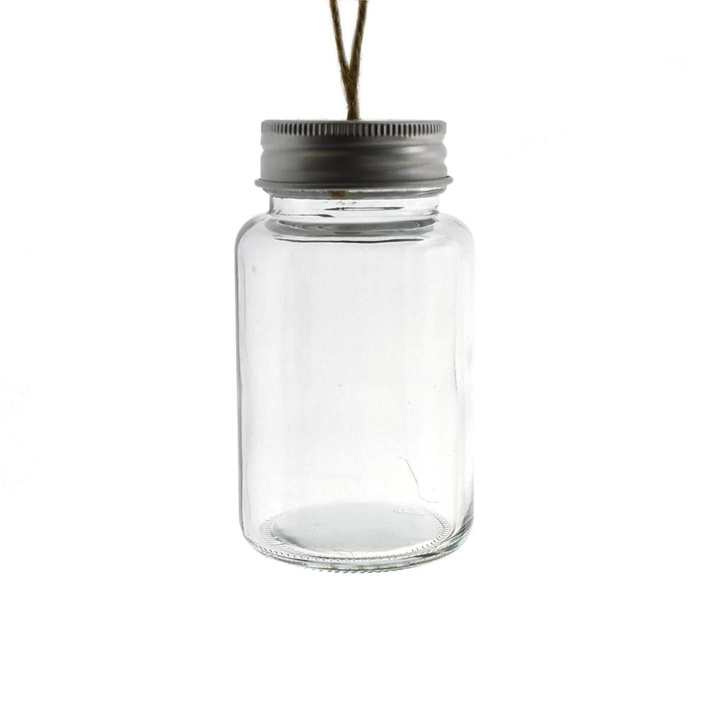 Craft DIY Clear Ornament Glass Jar with Aluminum Lid, 31/2Inch