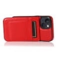 thumbnail image 5 of iPhone 13 Case, Leather Wallet Case iPhone 13 6.1", PU Leather Case, Built in Stand Wallet Credit Card Holder Case 5 Card Slots Case For Apple iPhone 13, Red, 5 of 9