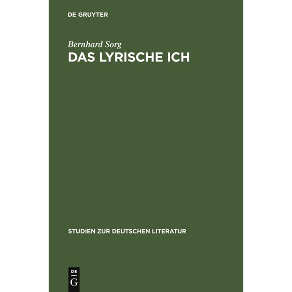 Studien Zur Deutschen Literatur Das lyrische Ich, Book 80, (Hardcover)