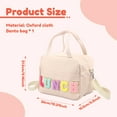 thumbnail image 5 of Qenwkxz Lunch Bag with Handle and Adjustable Shoulder Strap Reusable Lunch Tote Bag with Embroidery Letters for Work School Outdoor Picnic Beige, 5 of 10