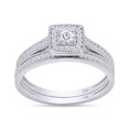 thumbnail image 5 of AFFY White Natural Diamond Engagement & Wedding Trio Band Ring Set In 10k White Gold (0.5 Cttw), 5 of 9