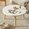 thumbnail image 3 of Fogcroll Coffee Table Modern Living Room Tables Sofa Table Cocktail Table with Solid Wood Leg Waterproof Round Shape Easy to Assemble, 3 of 12