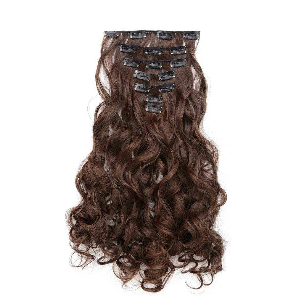 20" Curly Full Head Clip in Synthetic Hair Extensions 7pcs 140g (2/30)