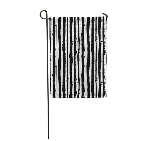 SIDONKU Watercolor Stripe Striped Black and White Ink Abstract Garden Flag Decorative Flag House Banner 12x18 inch