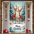 thumbnail image 6 of Decorative Design Christmas Banner Snowy Theme Deer Family Polyester Material Lightweight for Holiday Party Indoor Decoration Event, 6 of 9