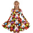 thumbnail image 6 of Xdegoge Classic Kids Girls Easter Dress Cute Bunny Egg Graphic Printed Tween Summer Sundress Knee Length Swing Long Sleeve Spring Holiday Event Outfit Casual Daily Play Wear for Teen, 6 of 7