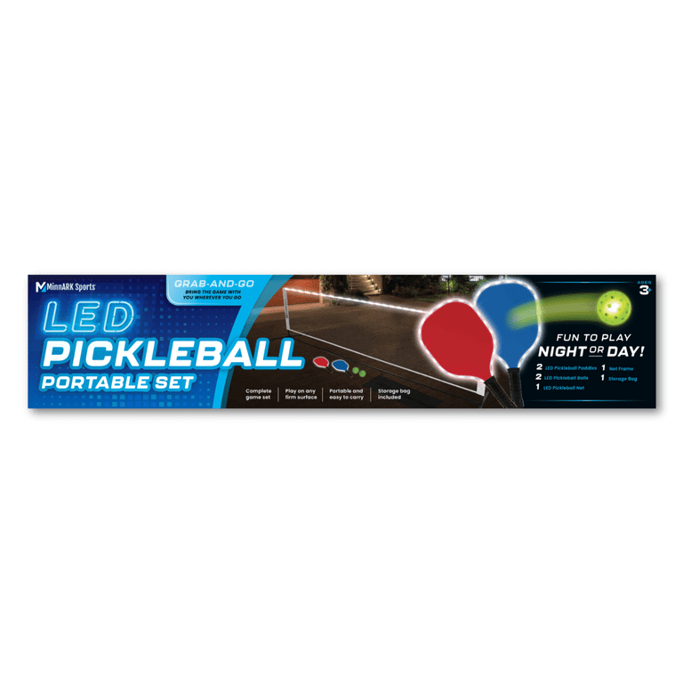MinnARK Sports Unisex Multipack LED Pickleball Portable Set with