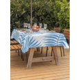thumbnail image 3 of Outdoor Tablecloth with Umbrella Hole for Patio/Picnic/Party/Camping, Blue Palm Leaves Waterproof Table Cloth Rectangle Table Cover Washable, Summer Botanical Tropical Plants (52"x 70"), 3 of 9