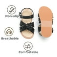 thumbnail image 5 of Girls Sandals Toddler Summer Dress Shoes Gladiator Beach Flat Sandals(AA334 Black/13M), 5 of 6