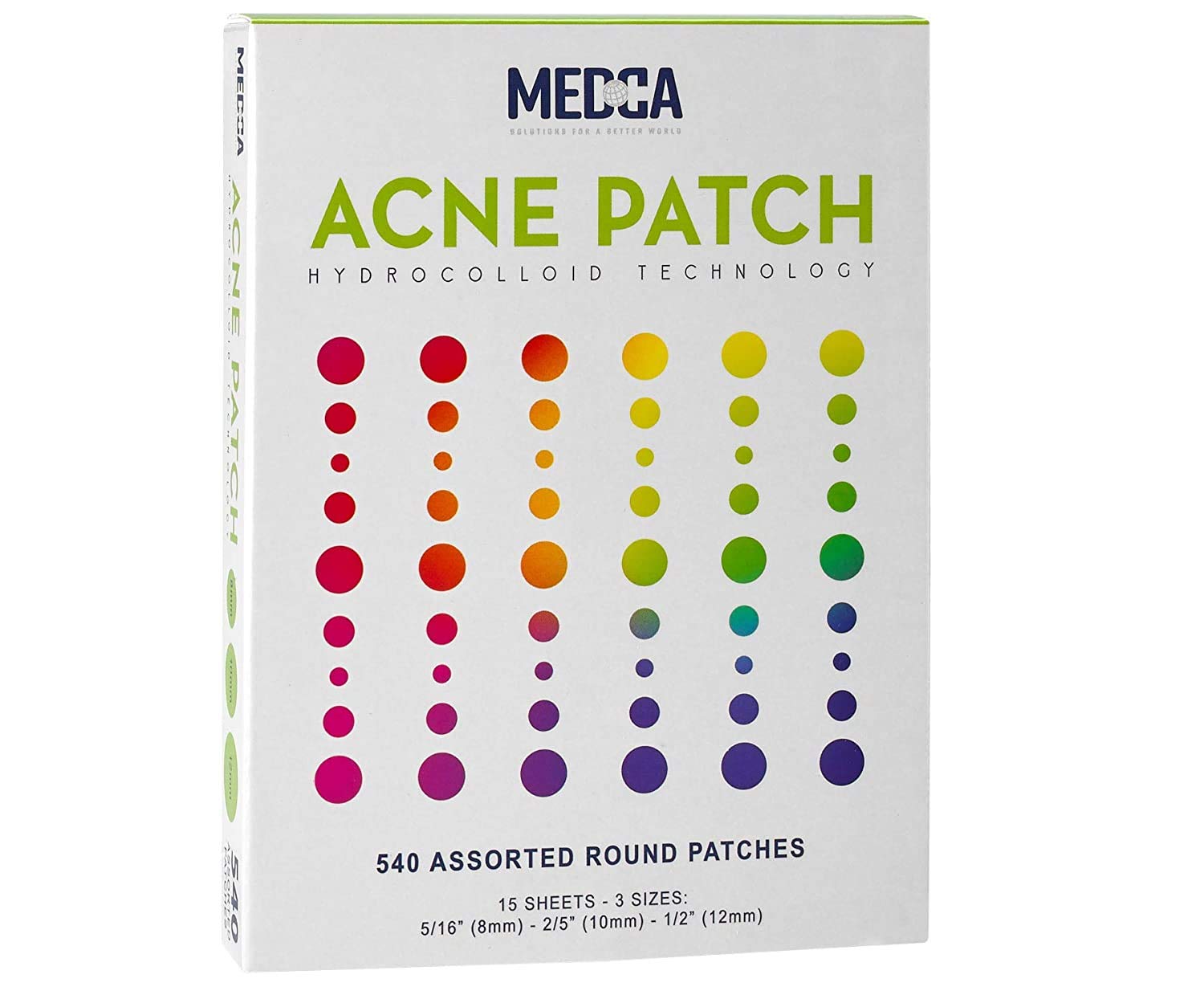 MEDca Acne Patches for Face - Hydrocolloid Bandages (540 Count) Zits, Acne, Pimple Patch in 3 Universal Sizes - image 3 of 8
