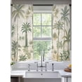 thumbnail image 3 of Sheer Curtains 63 Inches Long, Palm Tree Light Filtering Window Curtains for Living Room, Sage Green Tropical Nature Plant Watercolor Rod Pocket Voile Sheer Curtain Drapes, 52"W x 63"L, 2 Panels, 3 of 8