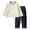 Beige Outfit fot Kid, variant on AINIYSKids Pajamas Set Fleece Long Sleeve Crewneck Casual Warm Fall Winter wear Set Comfy Sleepwear Beige 3-4 Years