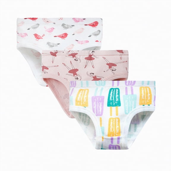 TOWED22 Girls and Toddlers Cotton Underwear Tagless Soft Panties Size 2-3T,4-5T,6,8,10,12 (3-Pack)(Hot Pink,3-4 Y)