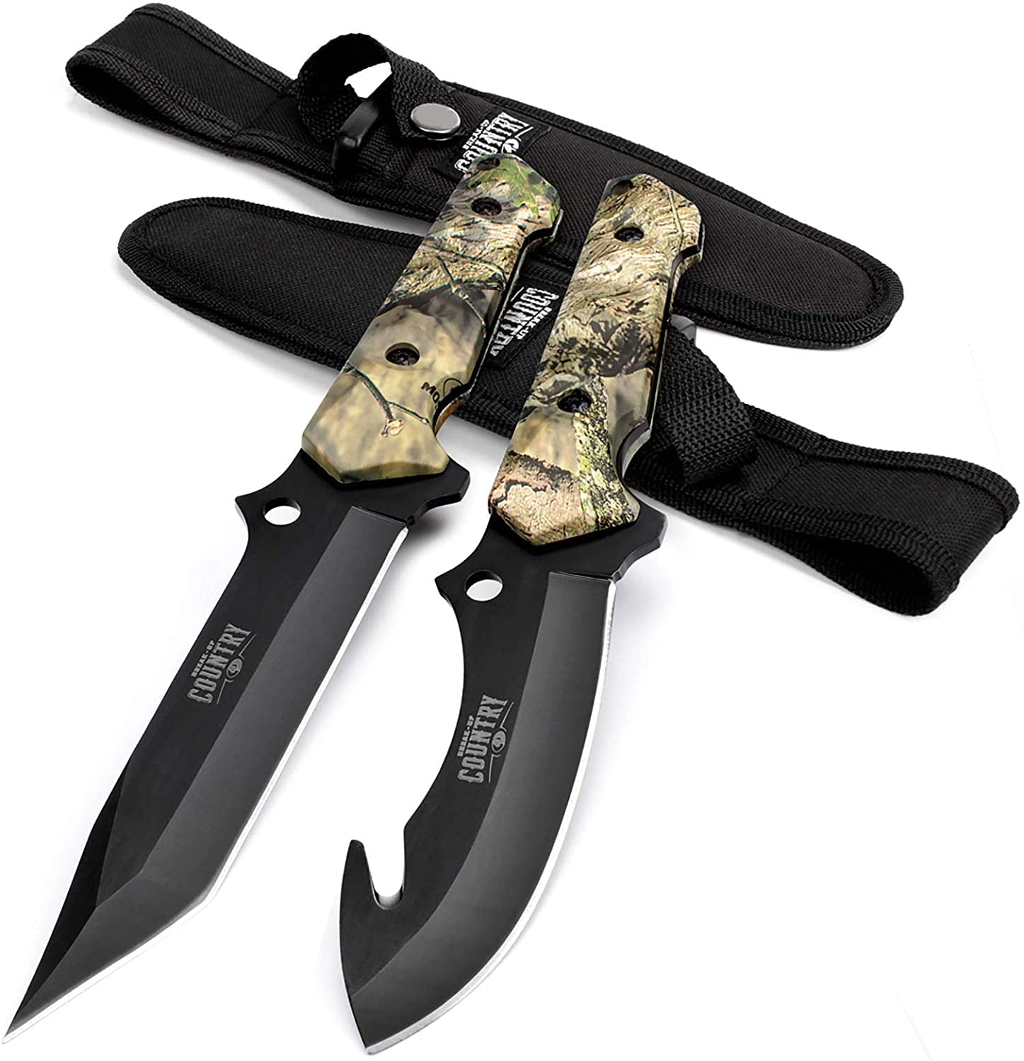 MOSSY OAK Fixed Blade Hunting Knife Set 2 Piece, Full Tang Handle