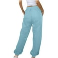 thumbnail image 5 of Diufon Sweatpants for Women Solid Color Lounge Pants Elastic High Waist Pants with Pockets, 5 of 7
