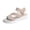 Khaki, variant on Women's Fashionable Casual Spring And Summer Versatile Breathable Elastic Solid Color Round Toe Open Toe Soft Sole Flat Sandals Senior Front Gifts