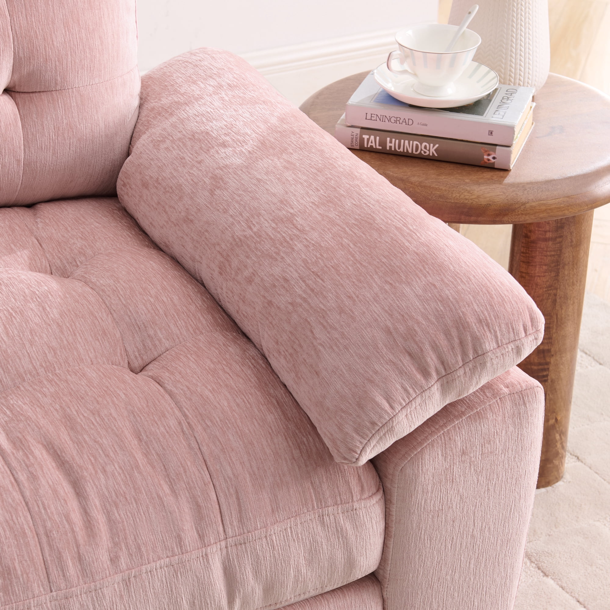 Recliner Loveseat with Adjustable Backrest, Cup Holders, USB Charging Port, Phone Stand and Storage Ottoman