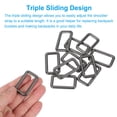 thumbnail image 3 of Uxcell Metal Rectangle Rings Buckle, Zinc Alloy Adjuster Sliders Webbing Strap Fasteners Bright Black 32mm, 3 of 7