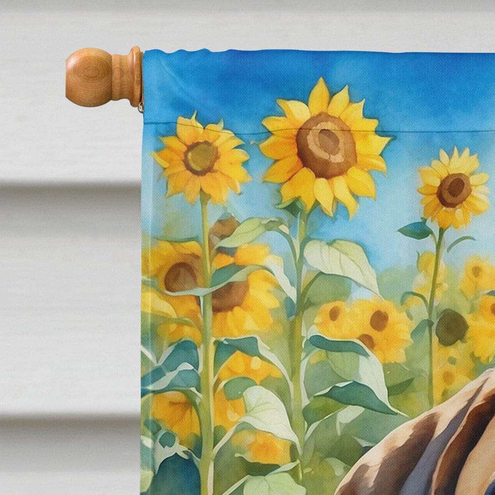 Mastiff in Sunflowers House Flag 28 in x 40 in