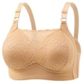 thumbnail image 3 of pimelu Bras for Women Wireless Bras for Women Seamless Underwire Full Figure Bras Ladies Lace Patchwork Full Coverage Push up Plus Size Daily Bra Bra, 3 of 4