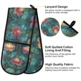 thumbnail image 2 of Yayeee Double Oven Mitt Kitchen Heat Resistant Baking 35" x7" Quilted Cotton Glove, Art Water Lilies Pattern, 2 of 6